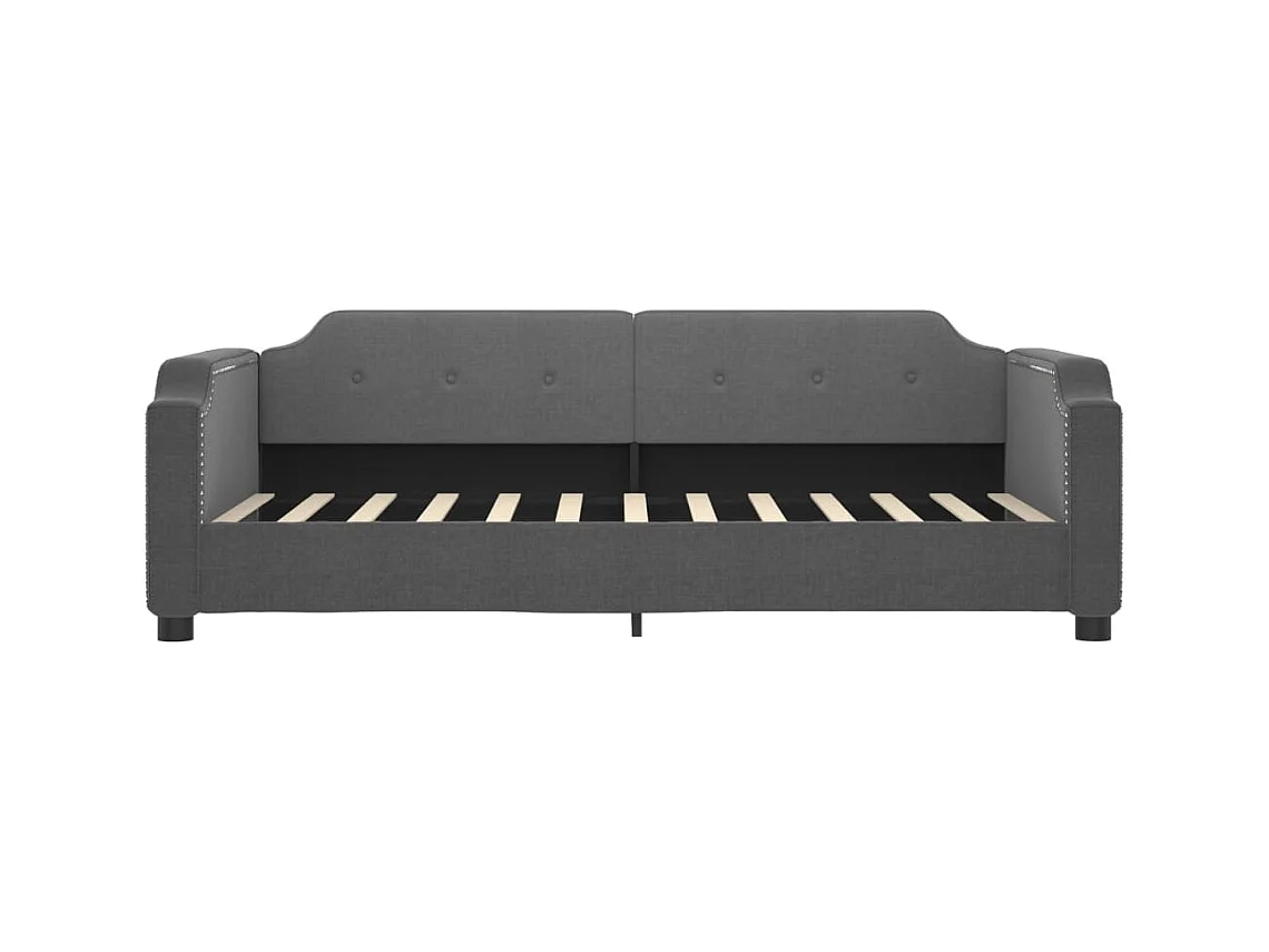 Dagbed met donkergrijze matras 90x200 cm stof