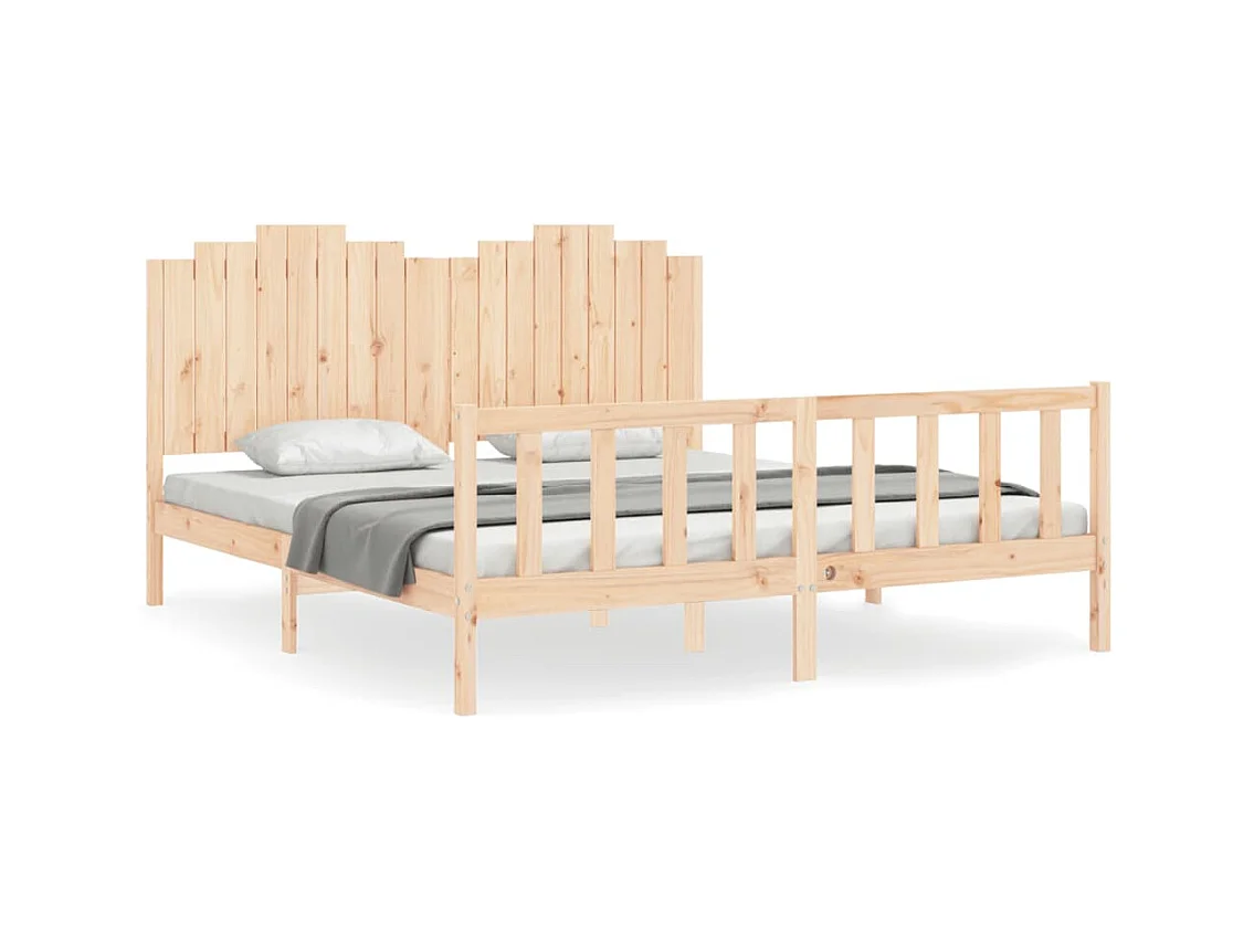 Cadre de lit sans matelas bois de pin massif