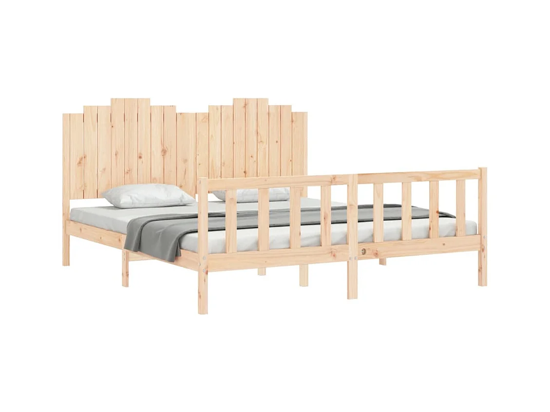 Cadre de lit sans matelas bois de pin massif