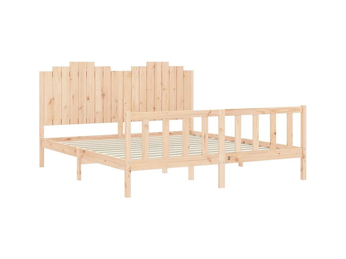 Cadre de lit sans matelas bois de pin massif