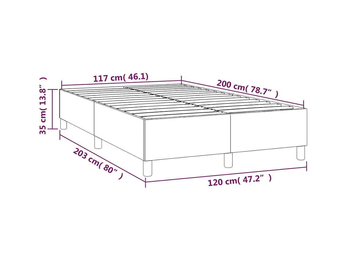 Struttura letto senza materasso tessuto grigio scuro 120x200 cm