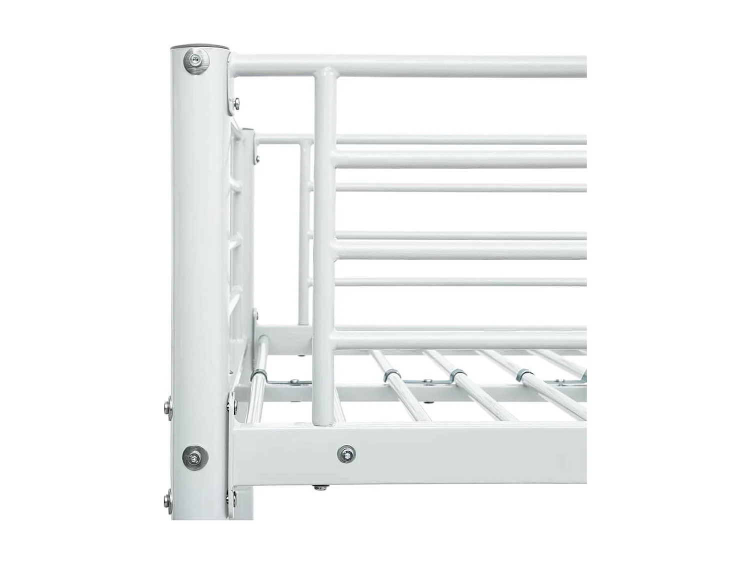 Lit superposé sans matelas blanc métal 90x200 cm