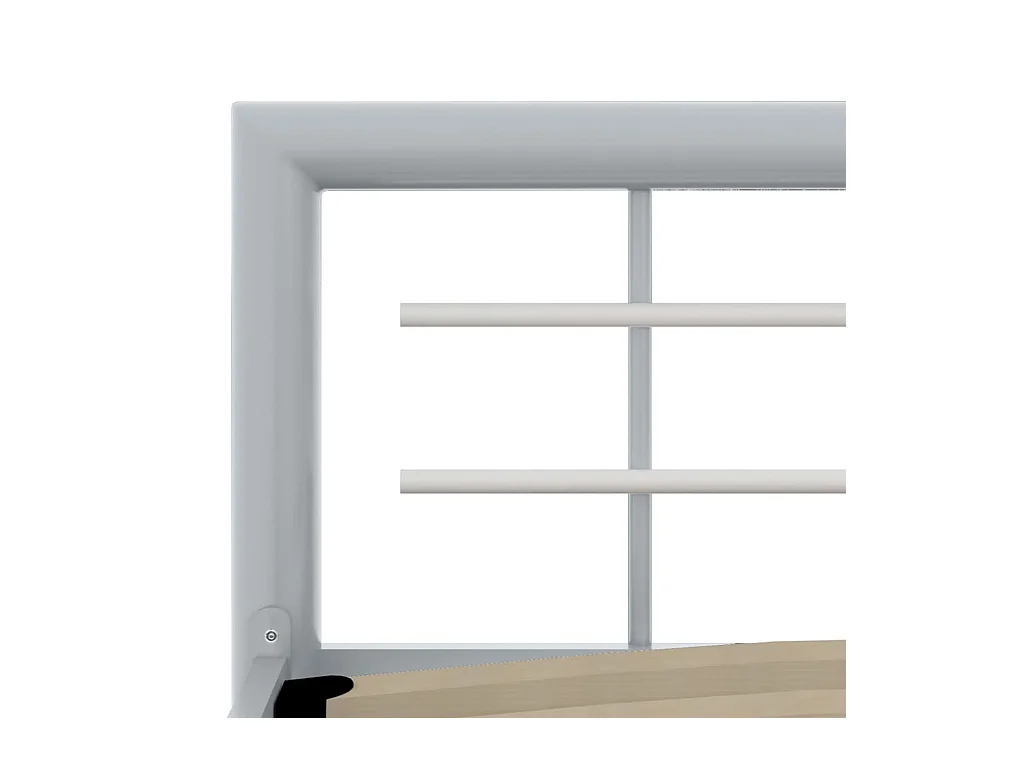 Cadre de lit sans matelas gris et blanc métal 180x200 cm