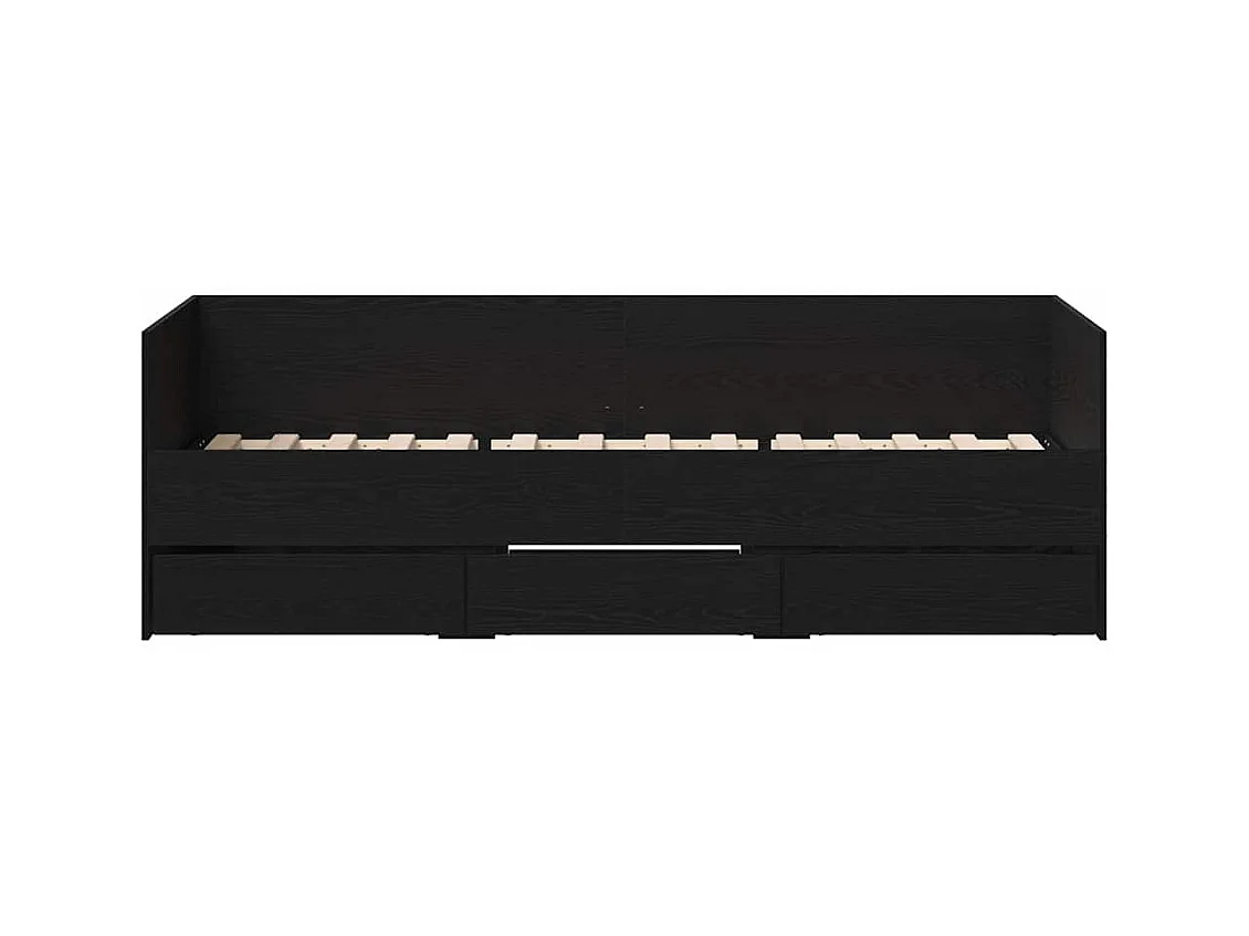 Dagbedframe met laden Zwarte eik 90 x 190 cm