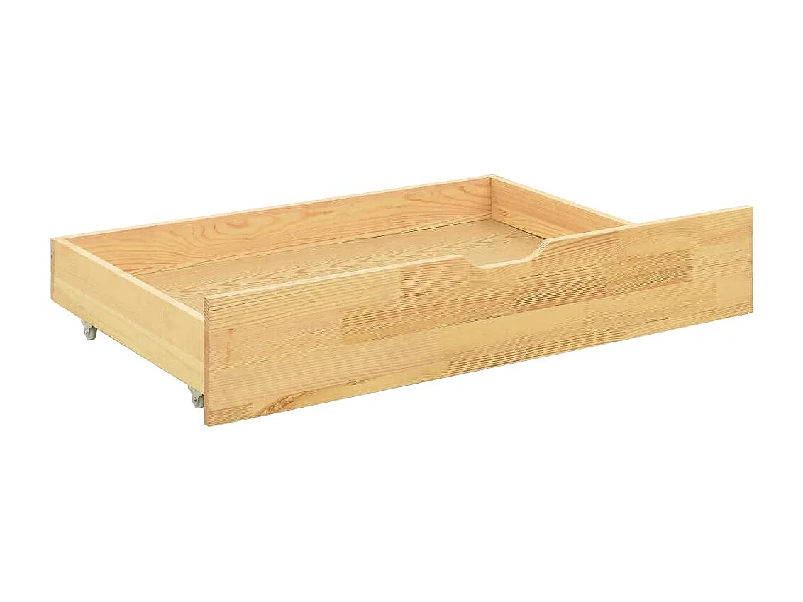 Cadre de lit avec 2 tiroirs bois de pin massif 90x200 cm