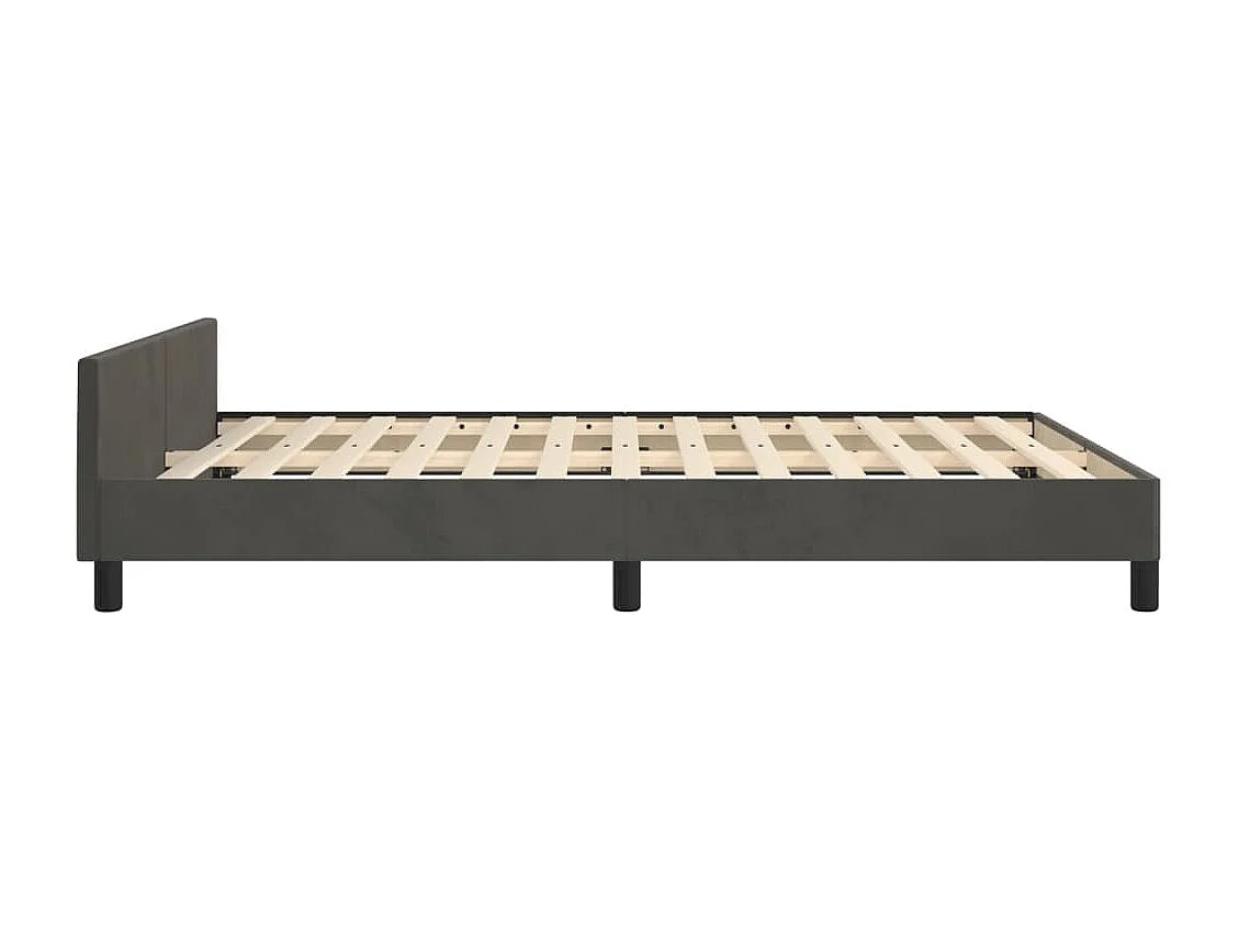 Bedframe zonder matras donkergrijs 140x190 cm fluweel