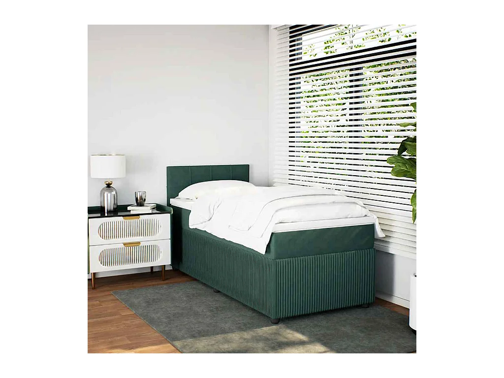 Lattenbodem met matras Donkergroen 90x200 cm