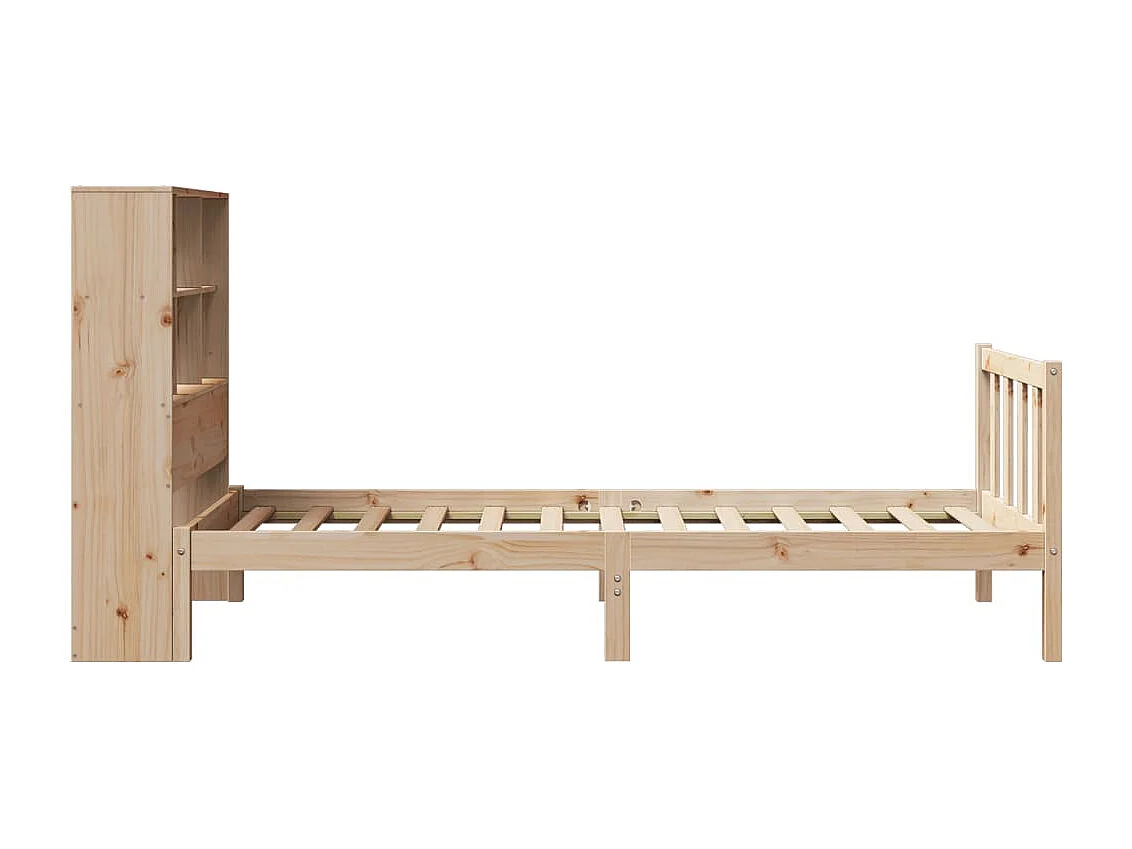 Lit bibliothèque sans matelas 90x200 cm bois de pin massif