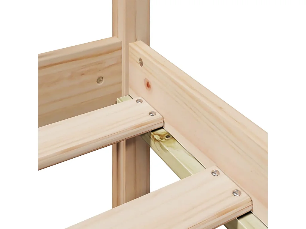 Lit bibliothèque sans matelas 90x200 cm bois de pin massif