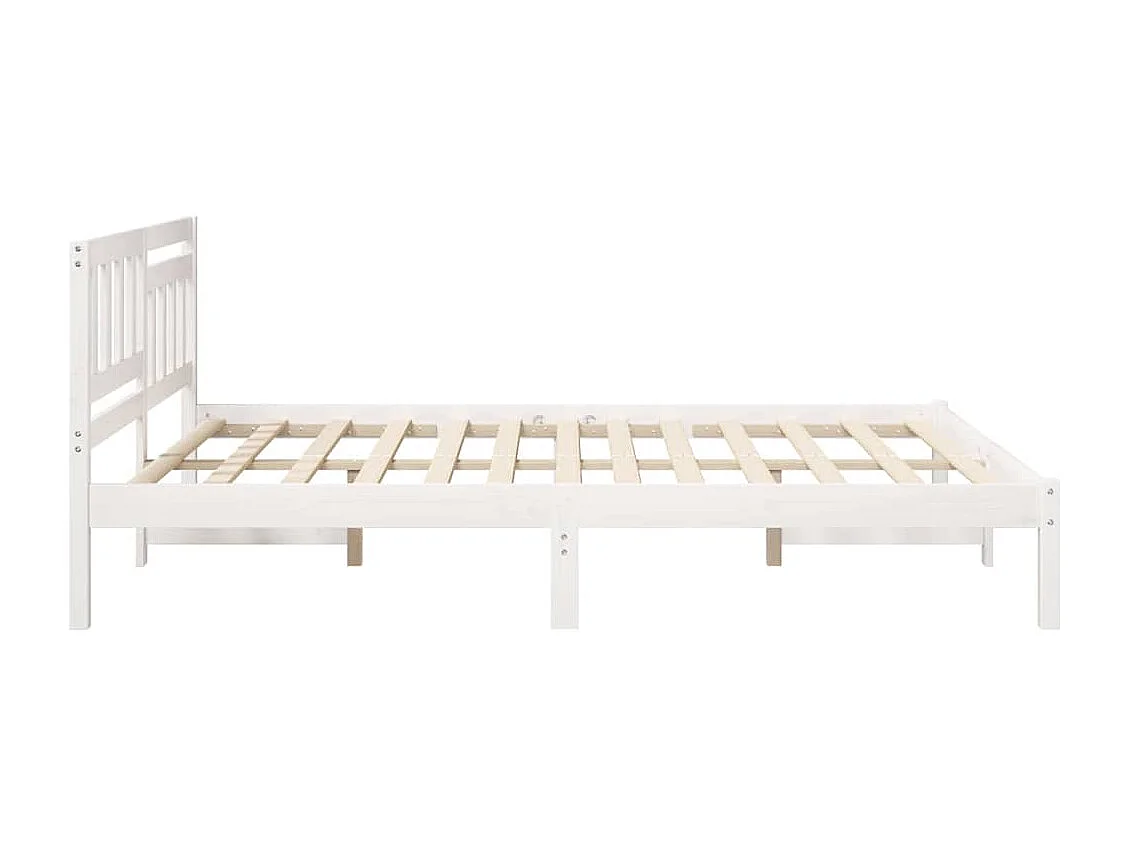 Cadre de lit Blanc 160 x 200 cm Bois massif en pin