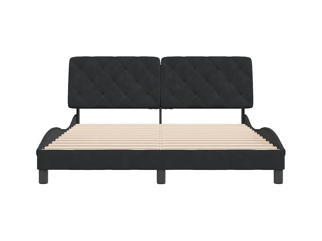 Bedframe zonder matras zwart 160x200 cm fluweel