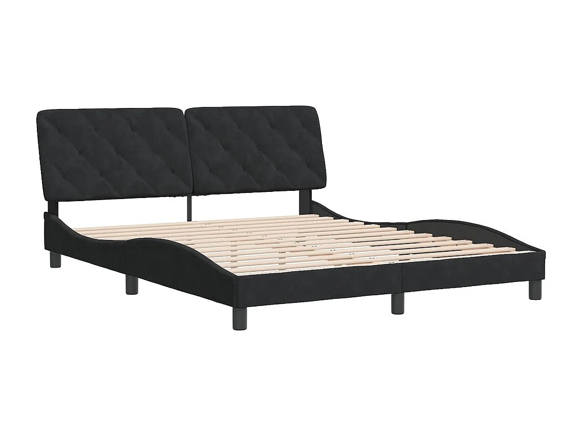 Cadre de lit sans matelas noir 160x200 cm velours