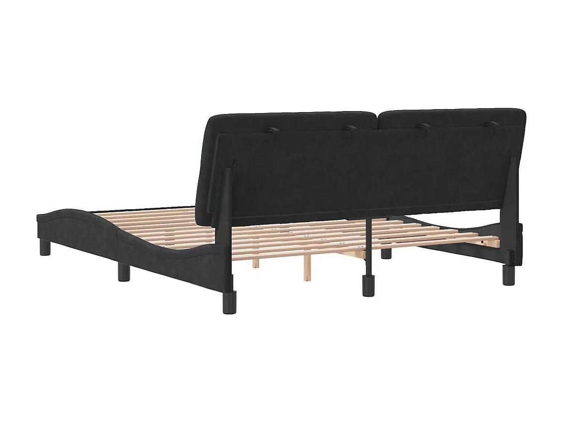 Cadre de lit sans matelas noir 160x200 cm velours