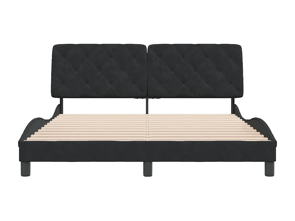 Cadre de lit sans matelas noir 160x200 cm velours