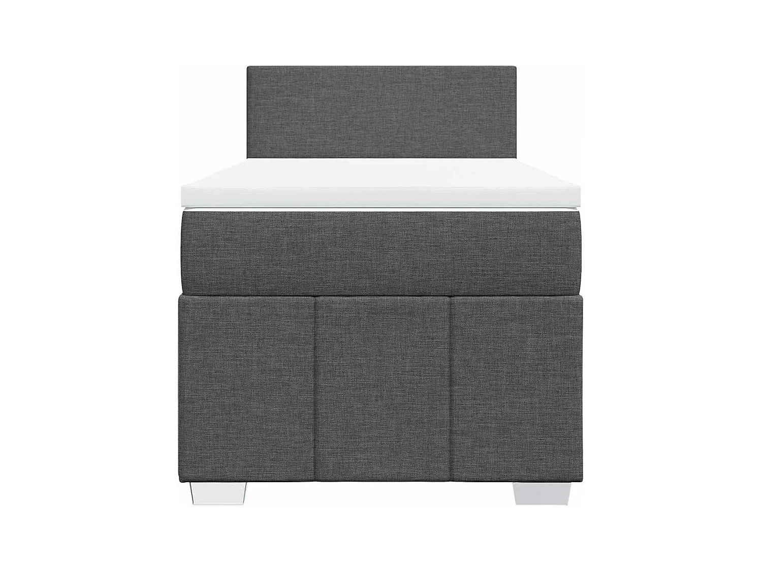 Sommier à lattes de lit avec matelas Gris foncé 80x200 cm Tissu