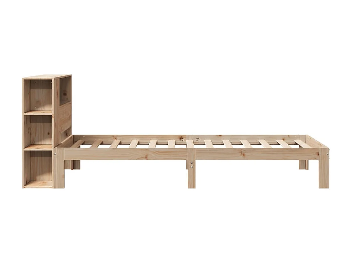 Letto libreria senza materasso 90x200 cm in legno massello di pino