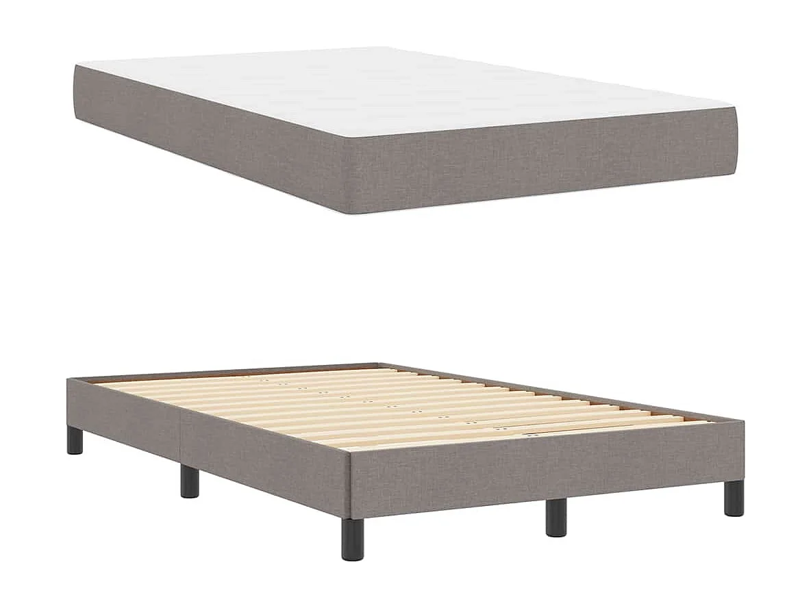 Springbed met Taupe matras 120 x 200 cm stof