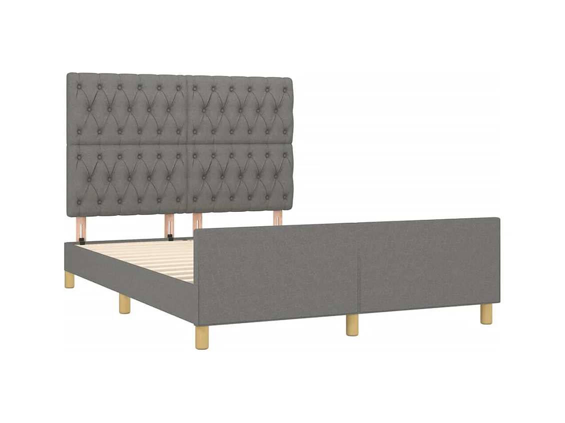 Estructura de cama sin colchón de tela gris oscuro 140x200 cm