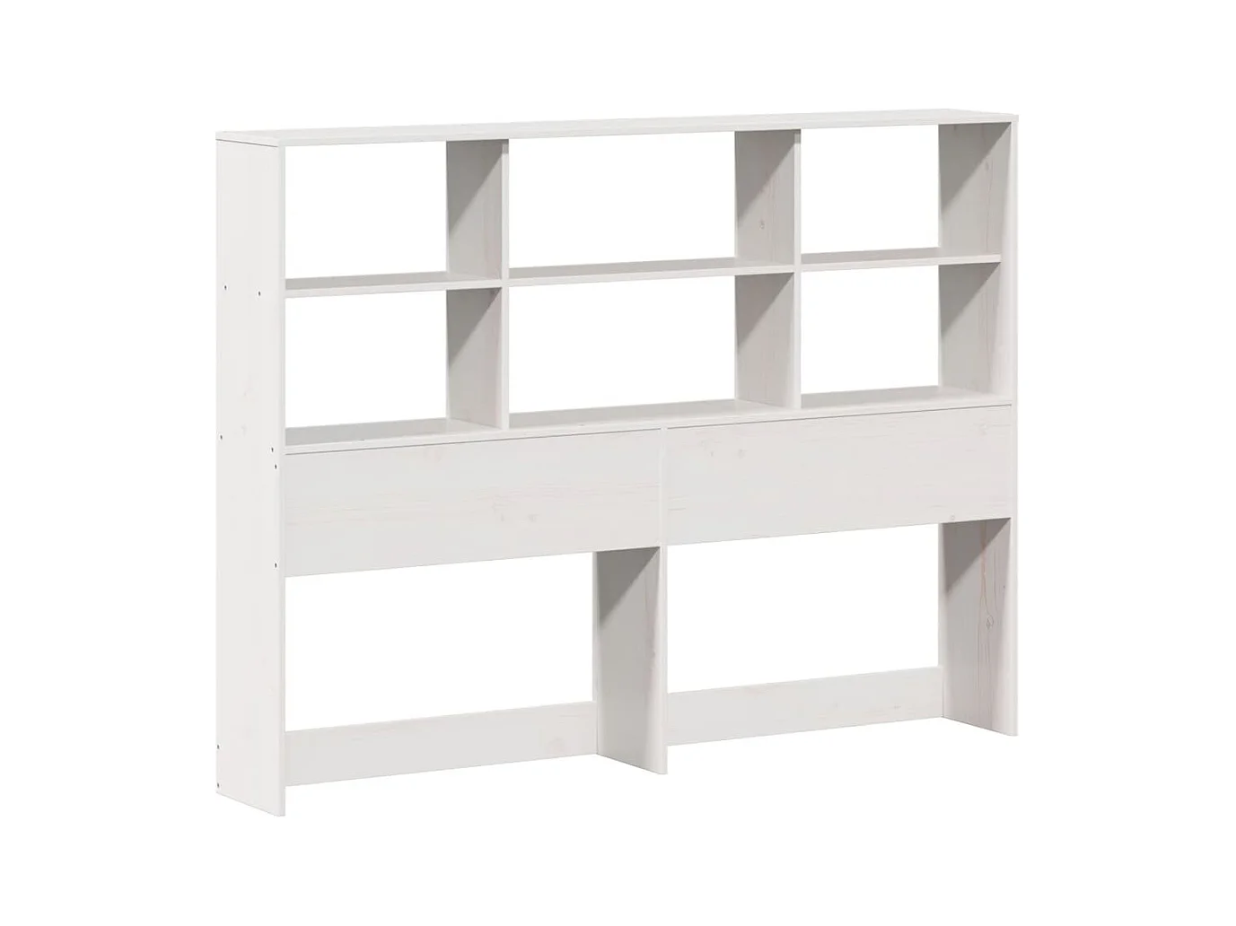 Lit bibliothèque sans matelas blanc 140x200 cm bois massif
