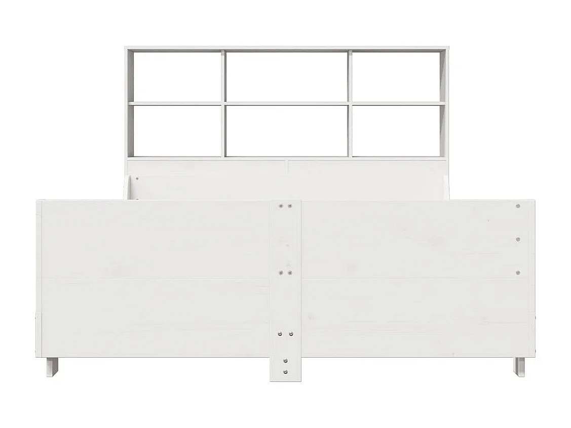 Wit boekenkastbed zonder matras 140x200 cm massief hout