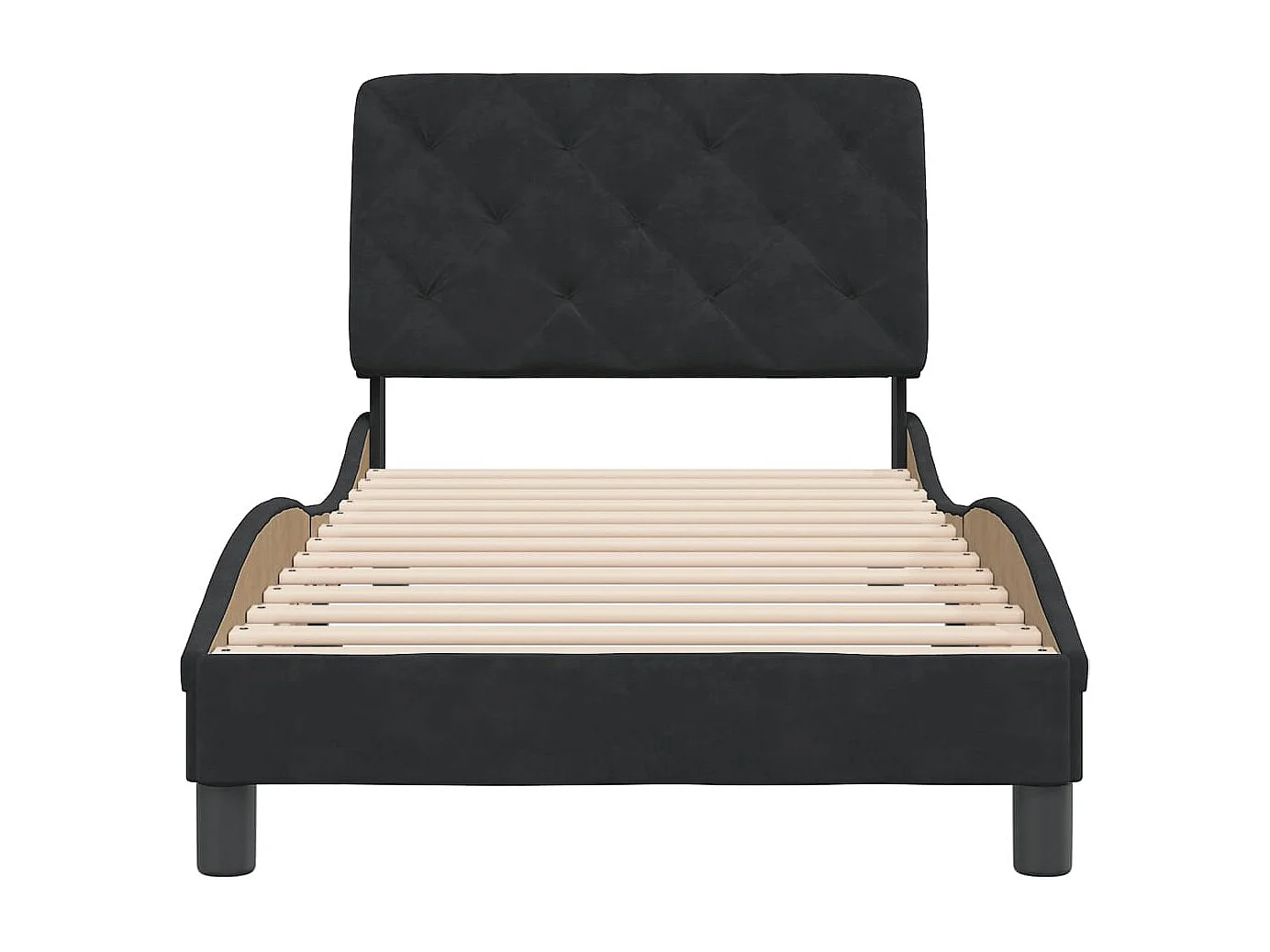 Struttura letto senza materasso nero 90x190 cm velluto