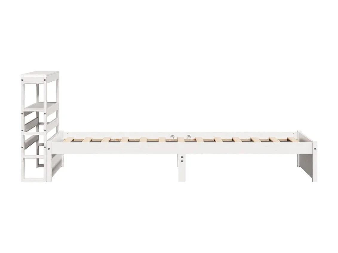 Cadre de lit avec tête de lit sans matelas blanc 75x190 cm