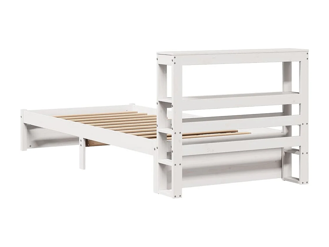 Cadre de lit avec tête de lit sans matelas blanc 75x190 cm