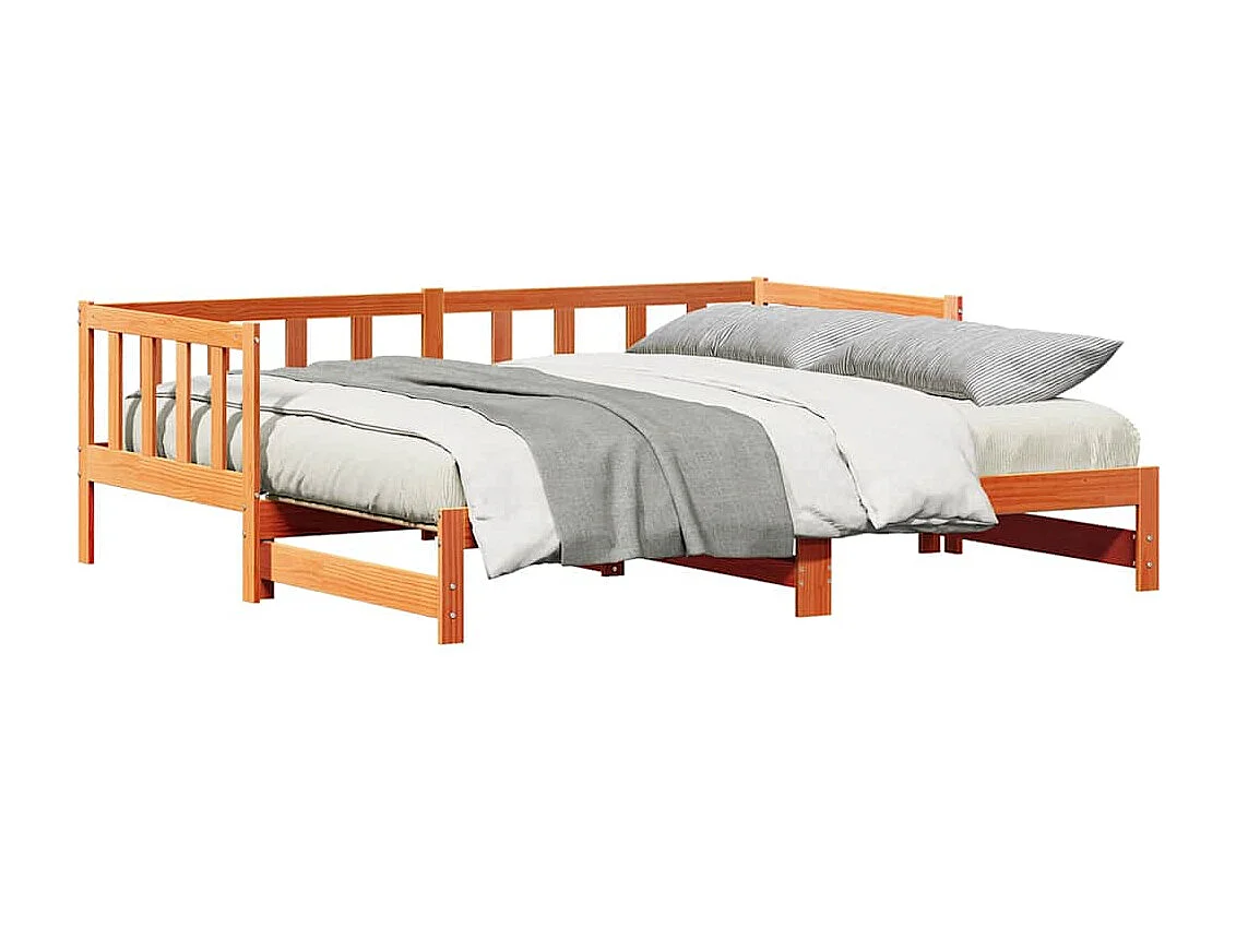 Divano letto con cassetto Marrone cera 203,5 x 184 x 66 cm