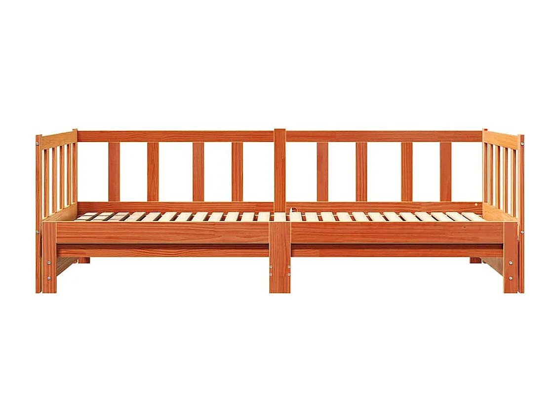 Divano letto con cassetto Marrone cera 203,5 x 184 x 66 cm