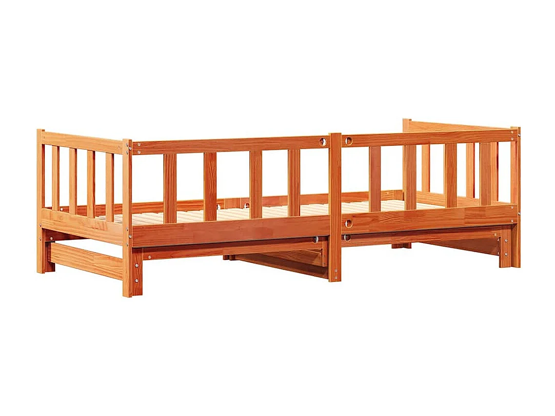 Divano letto con cassetto Marrone cera 203,5 x 184 x 66 cm