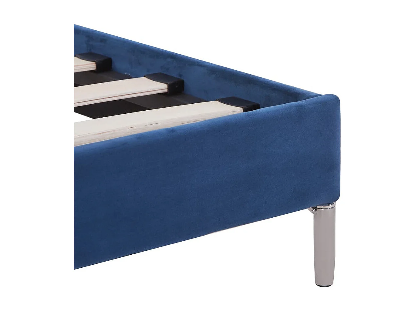 Estructura de cama sin colchón tela azul 180x200 cm