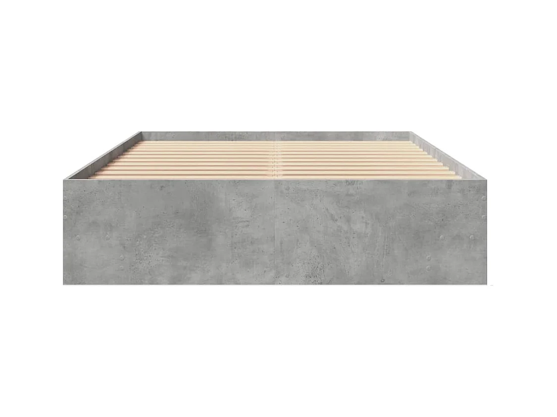 Estructura de cama de hormigón gris sin colchón 120x190 cm madera contrachapada