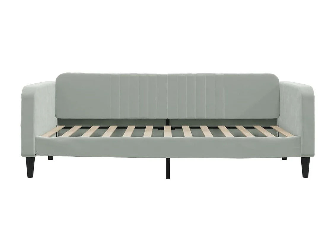 Lit de jour avec matelas gris clair 100x200 cm velours