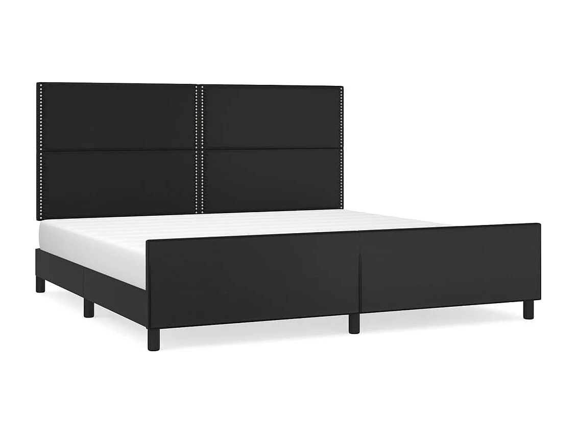 Estructura de cama sin colchón negra 200x200 cm polipiel