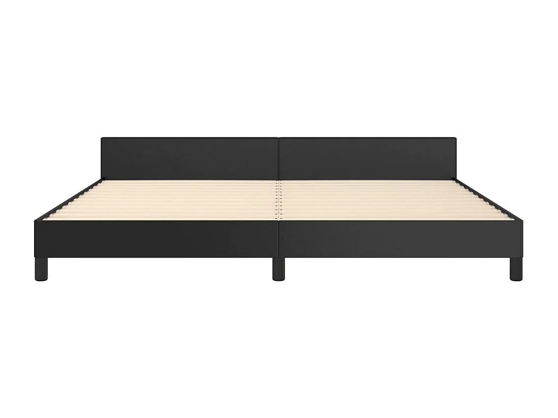 Estructura de cama sin colchón negra 200x200 cm polipiel