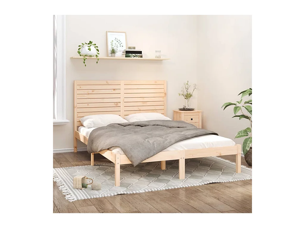 Cadre de lit sans matelas 160x200 cm bois massif