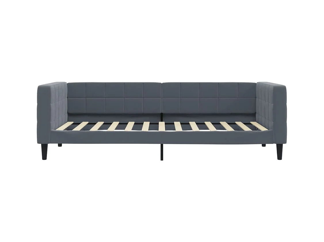 Divano letto senza materasso grigio scuro 100x200 cm velluto