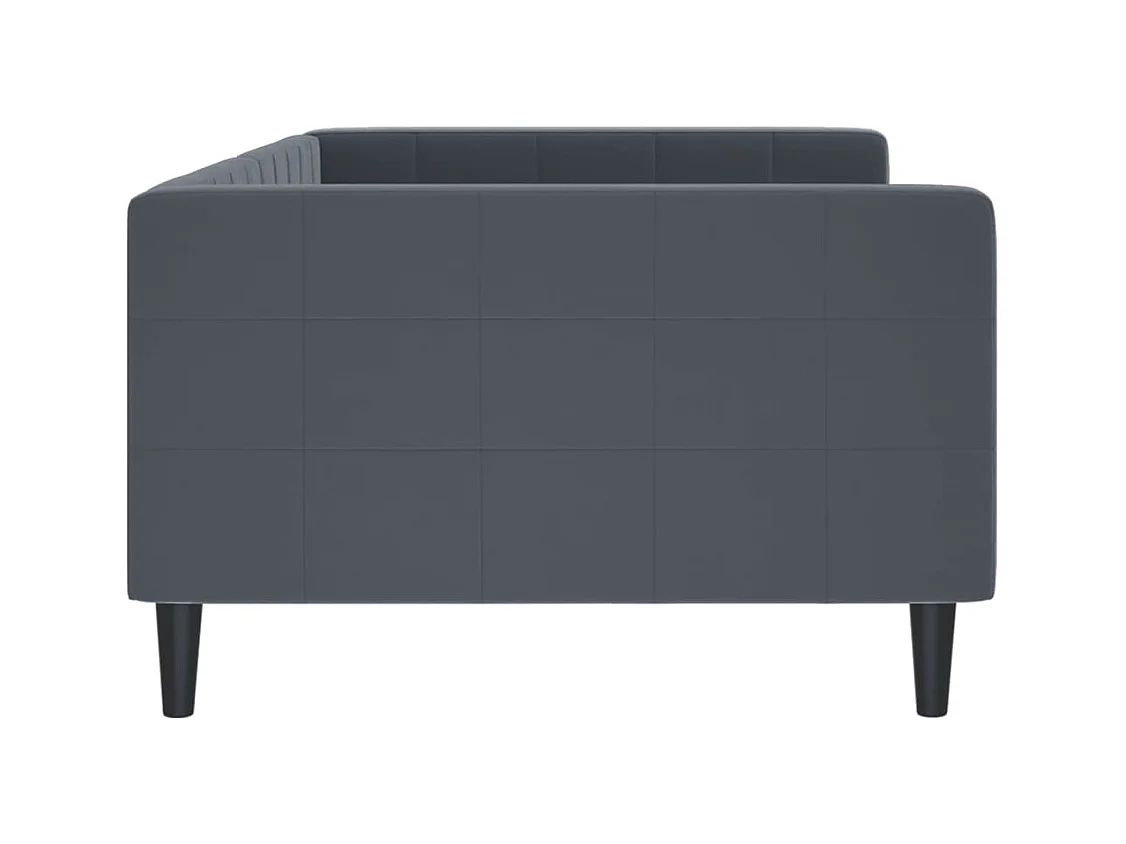 Divano letto senza materasso grigio scuro 100x200 cm velluto
