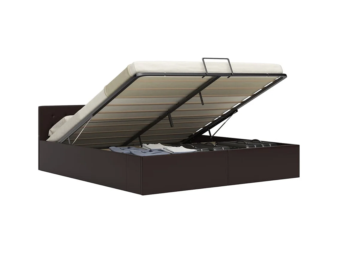 Cadre de lit avec rangement hydraulique Similicuir 180x200 cm