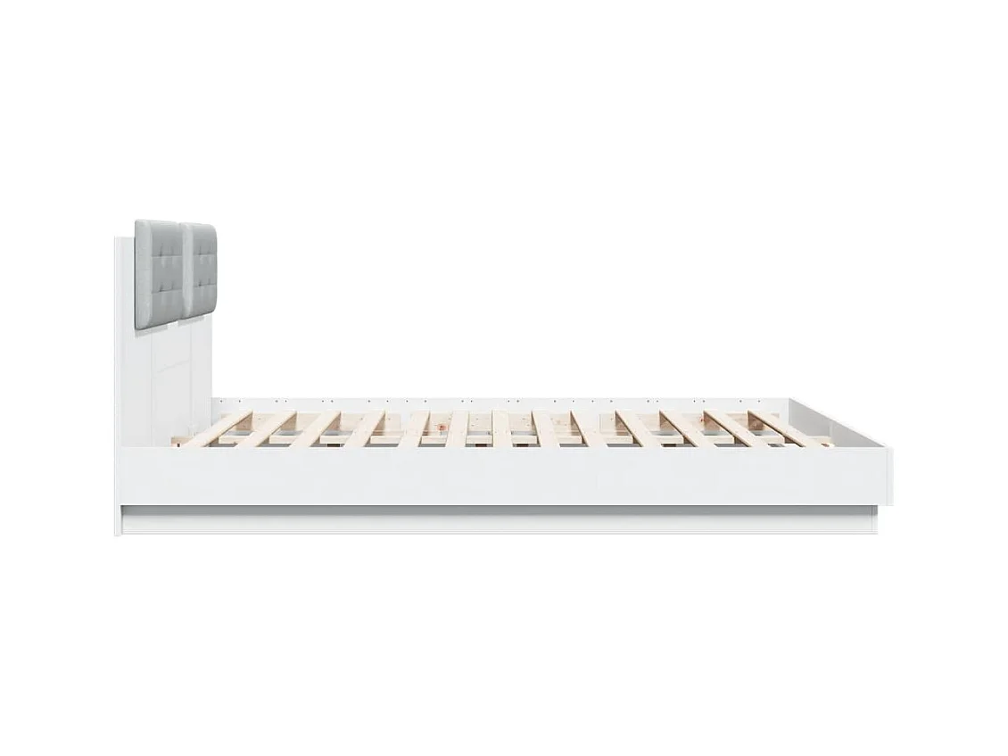 Bedframe met LED zonder matras wit 180x200 cm