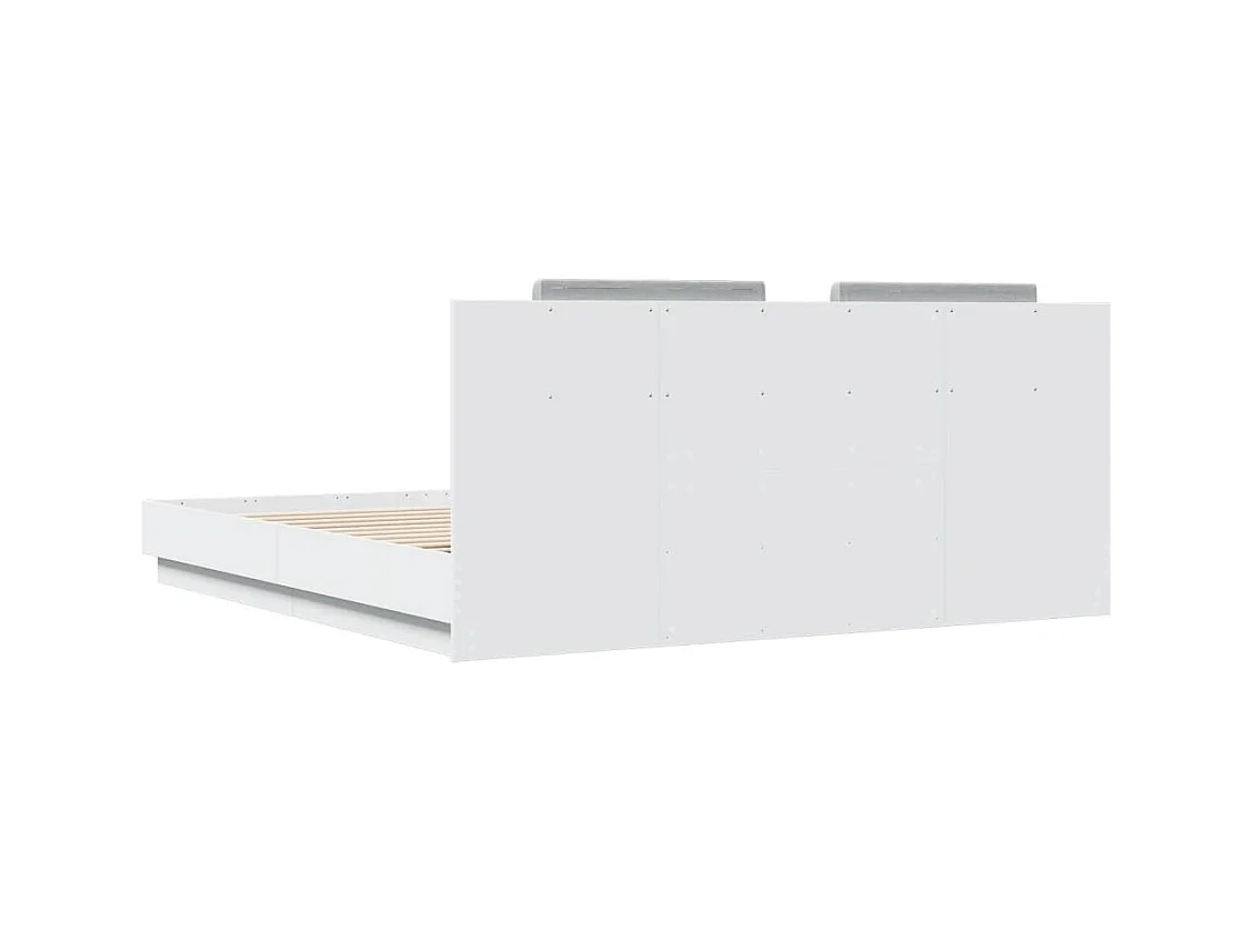 Bedframe met LED zonder matras wit 180x200 cm