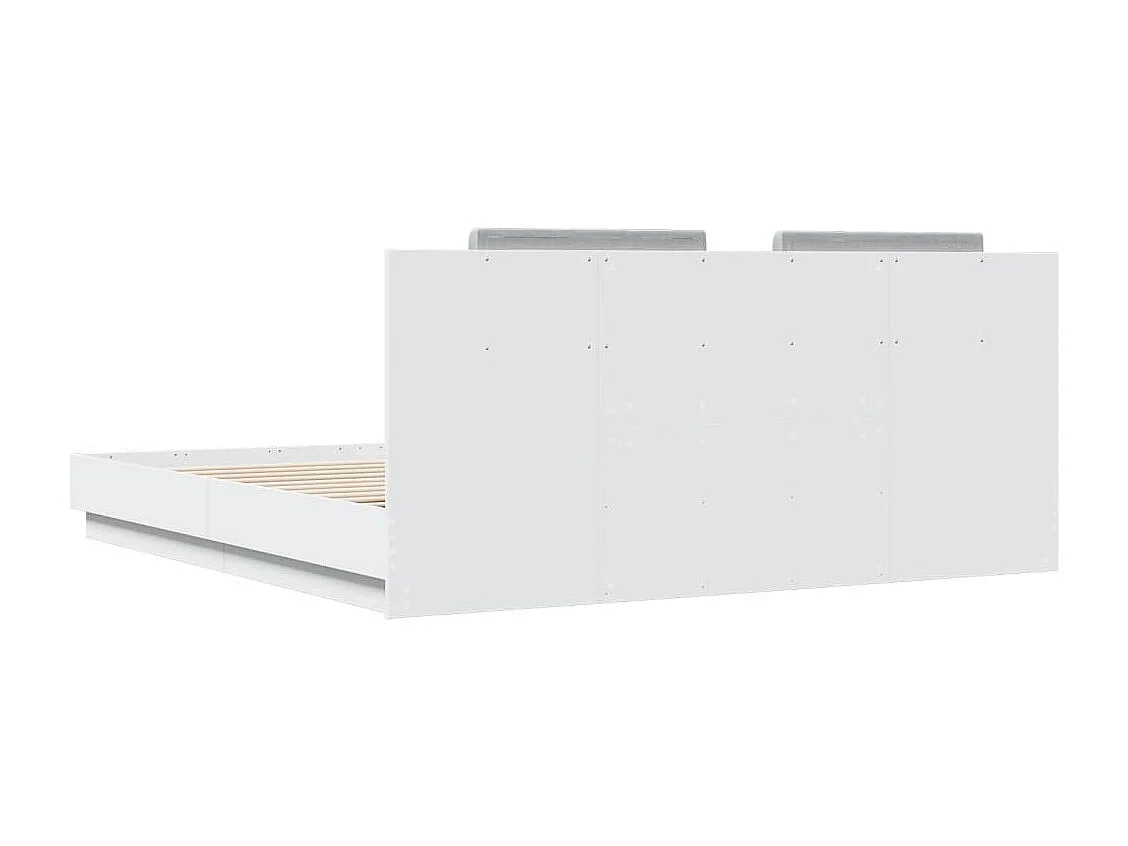 Cadre de lit avec LED sans matelas blanc 180x200 cm