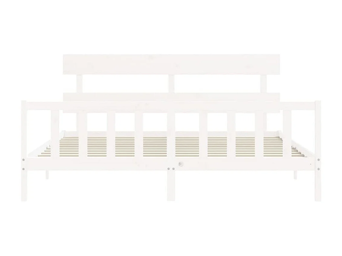Cadre de lit sans matelas blanc 200x200 cm bois massif de pin