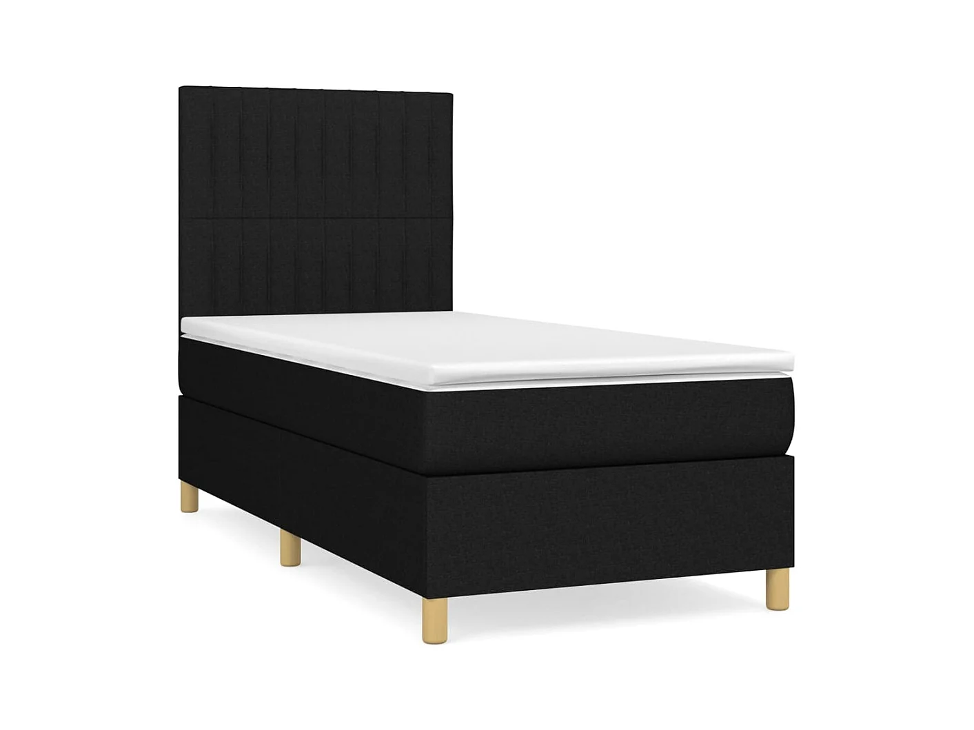 Lattenbodem en matras Zwart 80x200 cm Stof