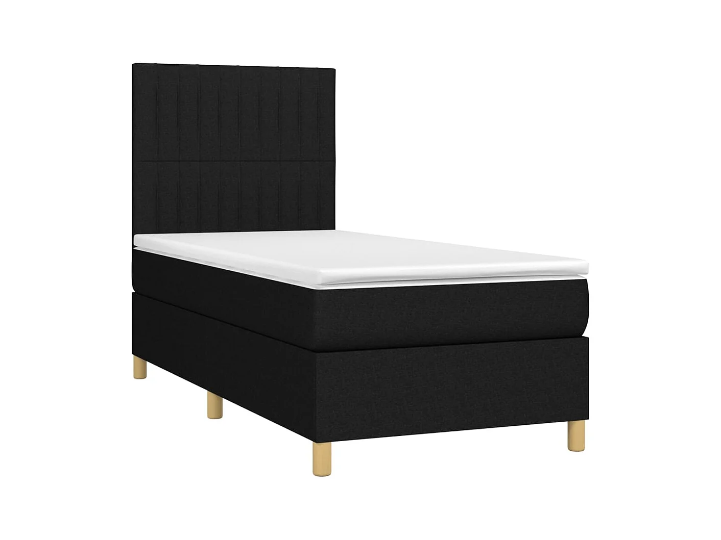 Lattenbodem en matras Zwart 80x200 cm Stof