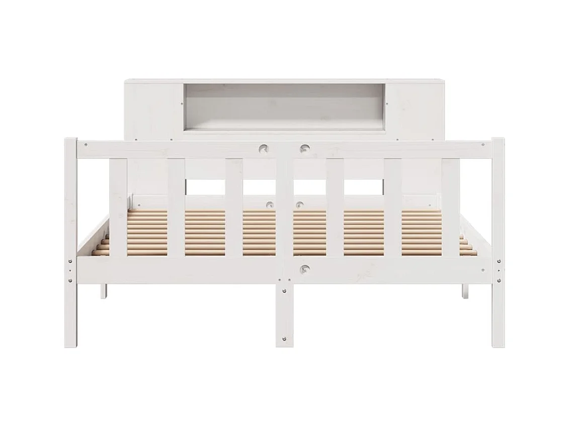 Wit boekenkastbed zonder matras 160x200 cm massief grenenhout