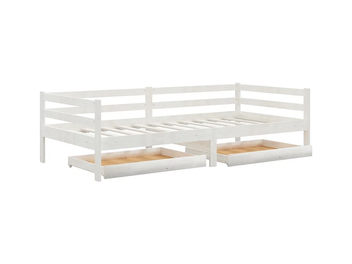 Lit de jour sans matelas avec tiroirs 90x200 cm blanc