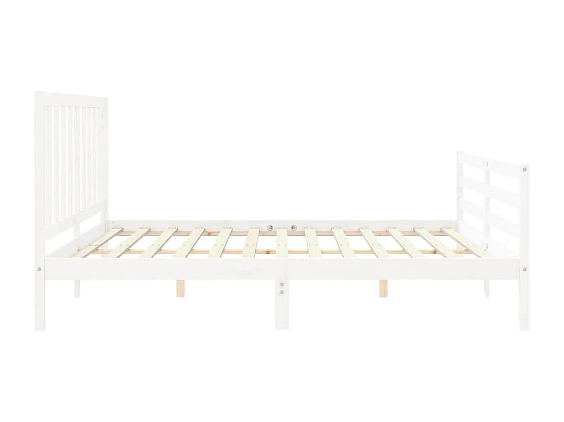 Struttura letto senza materasso bianco 200x200 cm in legno massello di pino