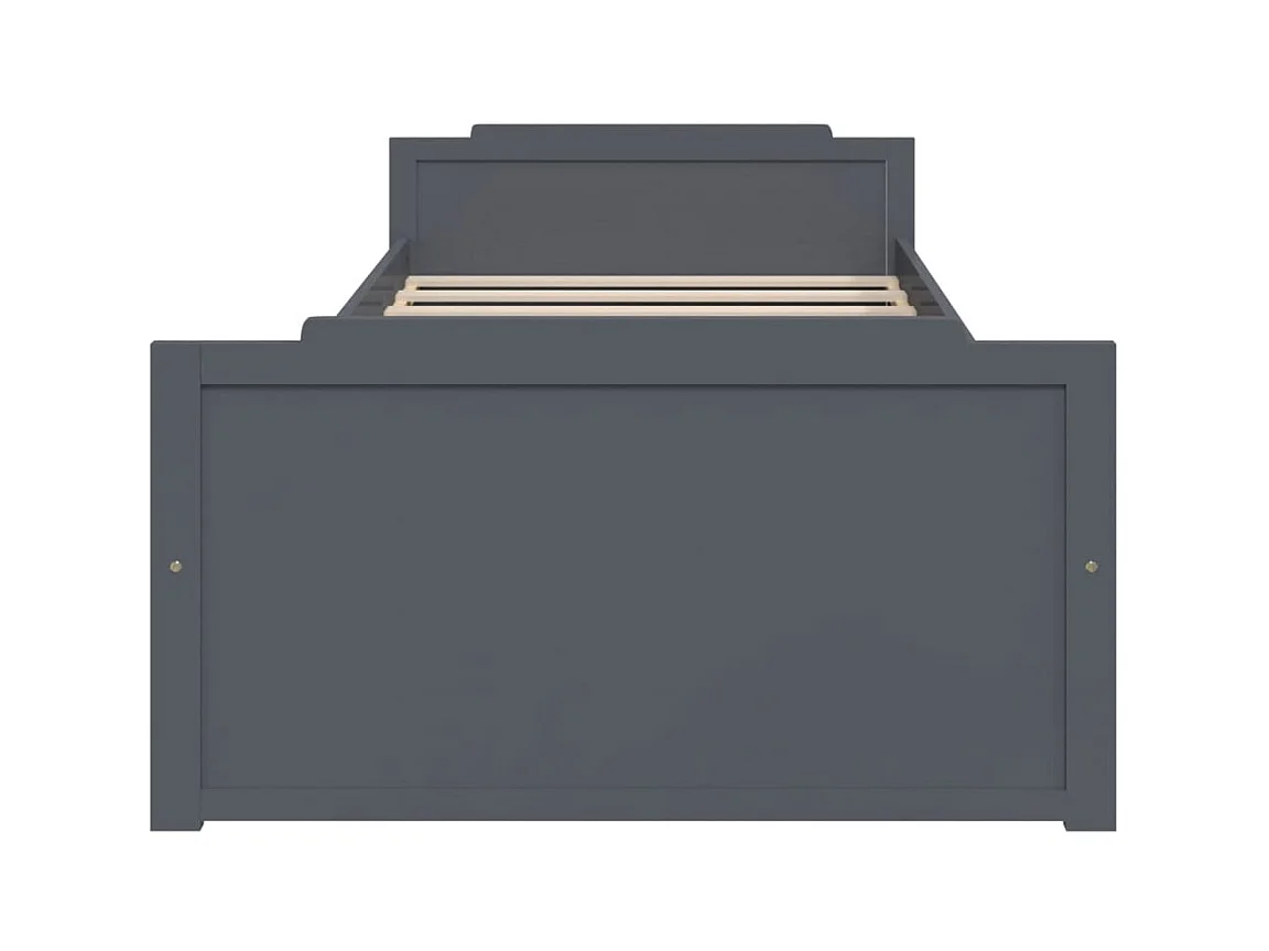 Donkergrijs bedframe zonder matras, massief grenenhout, 90x200cm