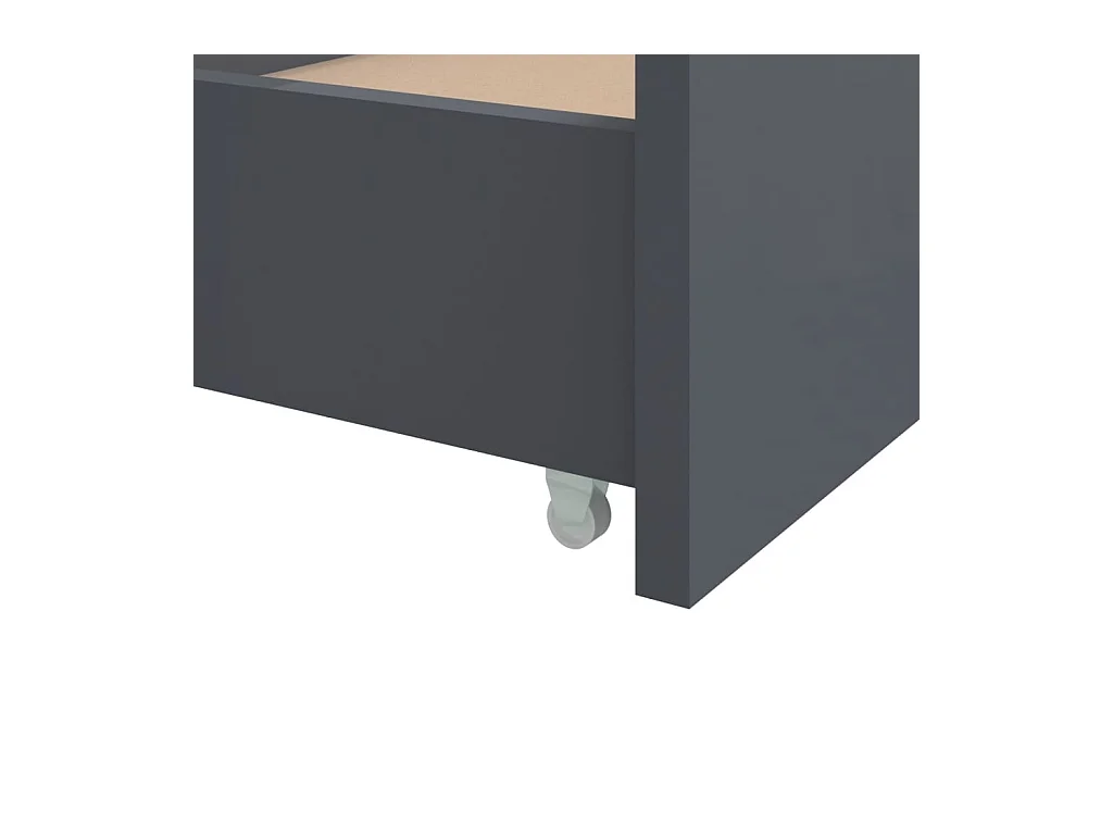 Donkergrijs bedframe zonder matras, massief grenenhout, 90x200cm